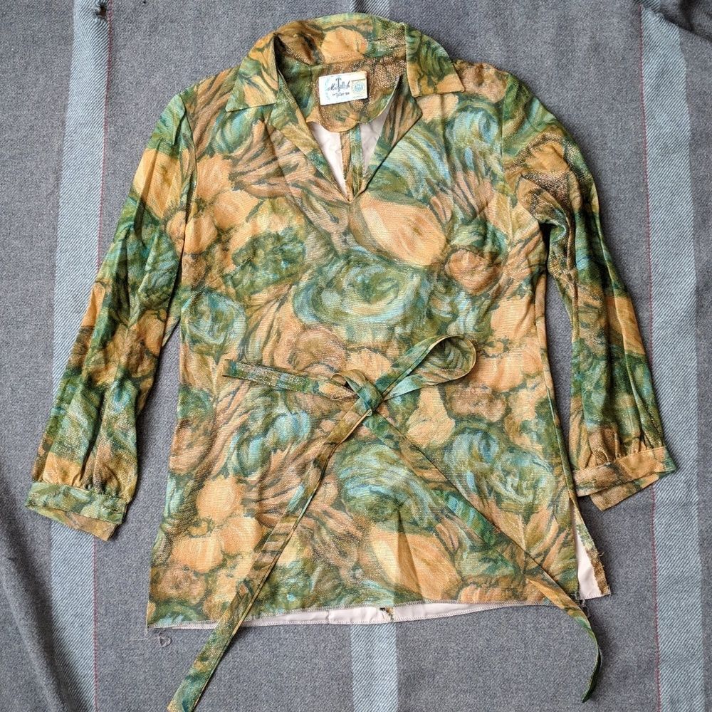 Sparkly Belted Vintage 70s Top